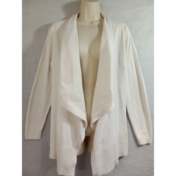 Lands End Women‎ Large Open Front Cardigan White - Picture 2 of 11